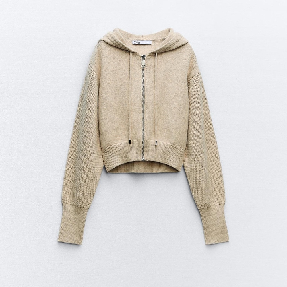 Zara Hooded Knit Cardigan Sweater